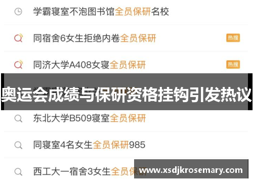 奥运会成绩与保研资格挂钩引发热议